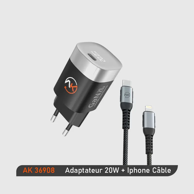 ADAPTER+CABLE 20W PD-IPHONE
