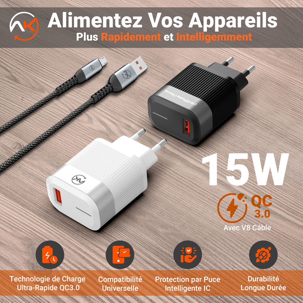 ADAPTER+CABLE 15W USB-V8 — photo 3