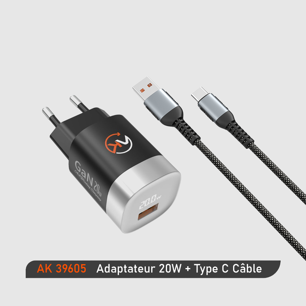 ADAPTER+CABLE 20W USB-TYPE C