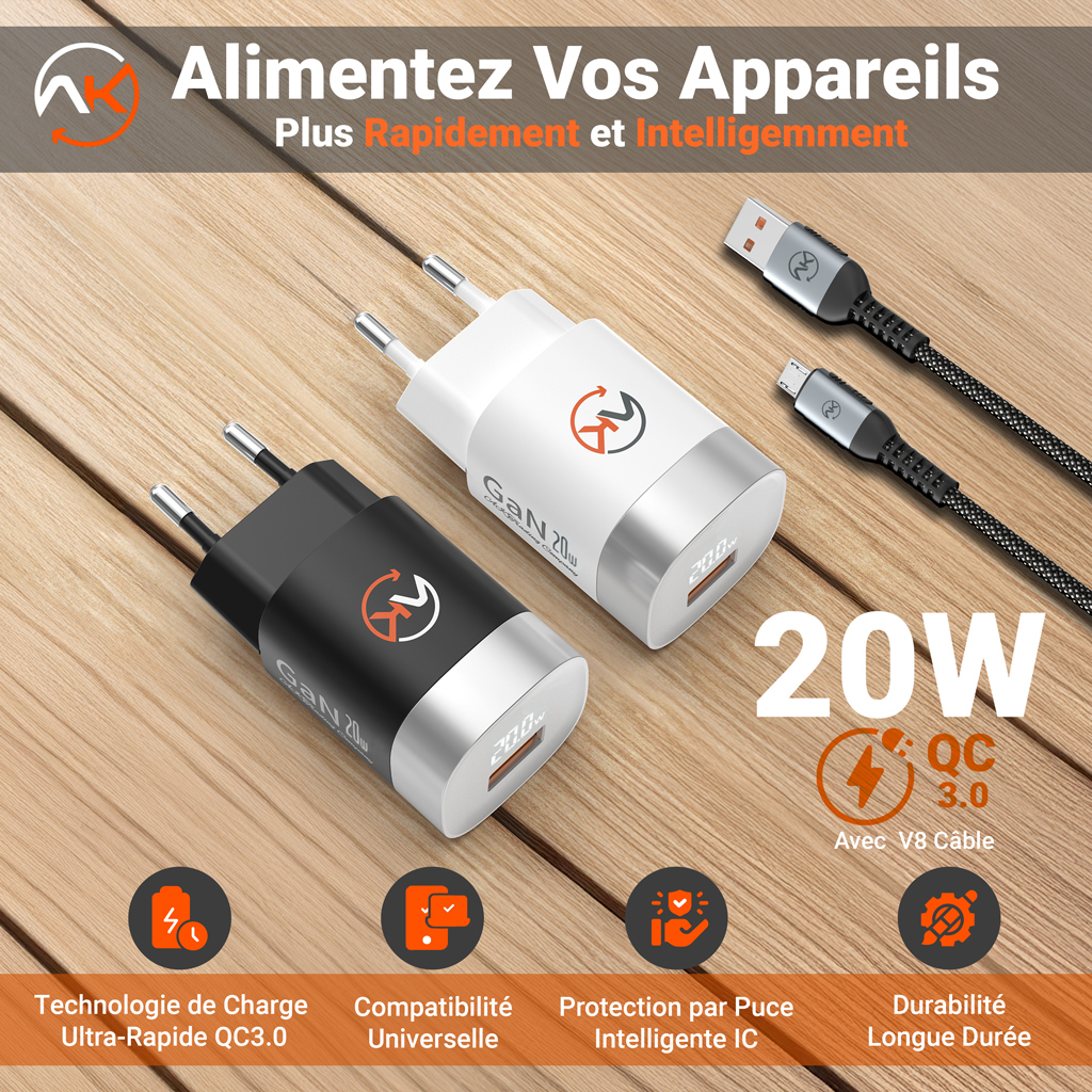 ADAPTER+CABLE 20W USB-V8 — photo 3