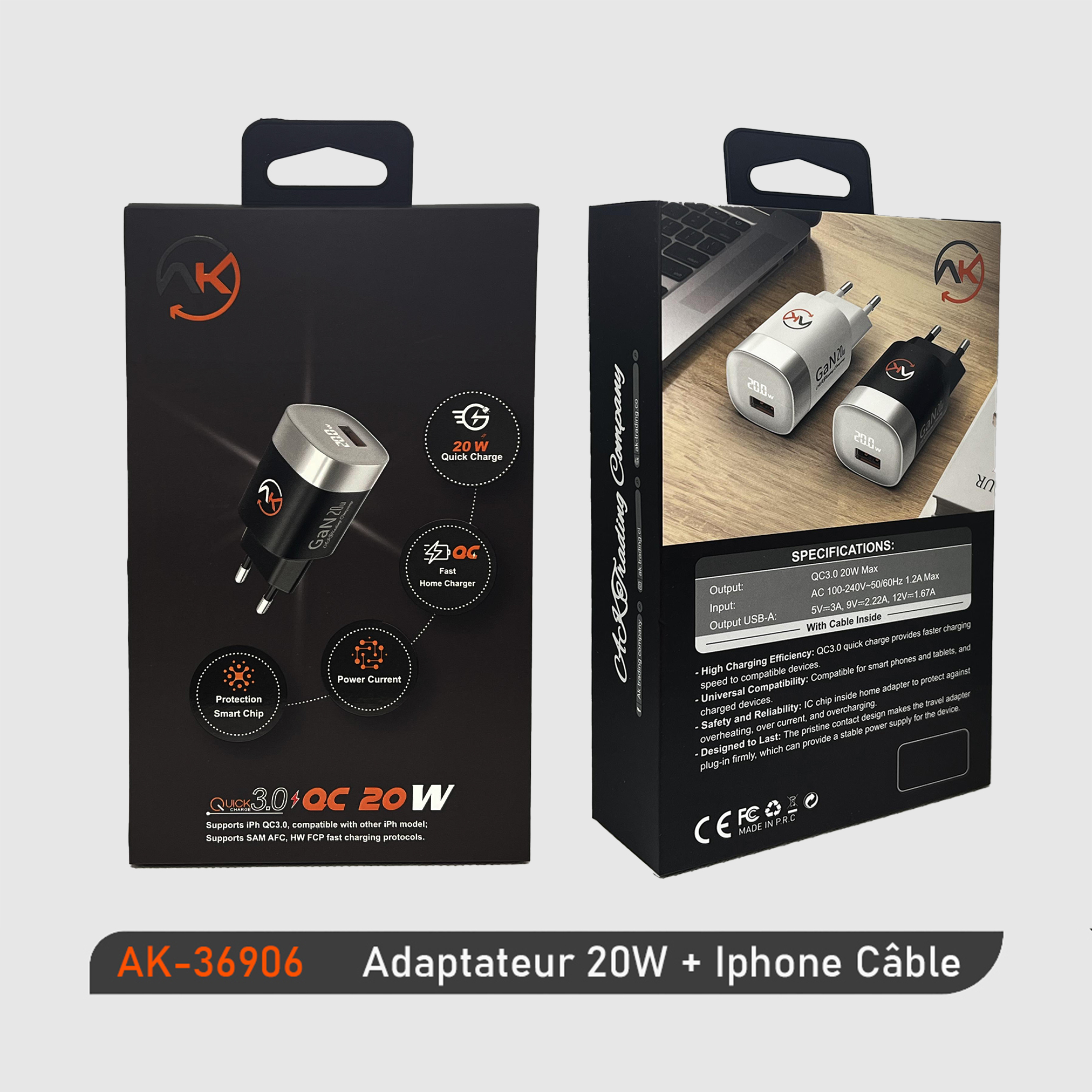 ADAPTER+CABLE 20W USB-IPHONE — photo 2
